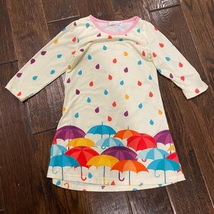 Super cute rainbow raindrops dress.  Size 6.  Never worn, excellent condition.